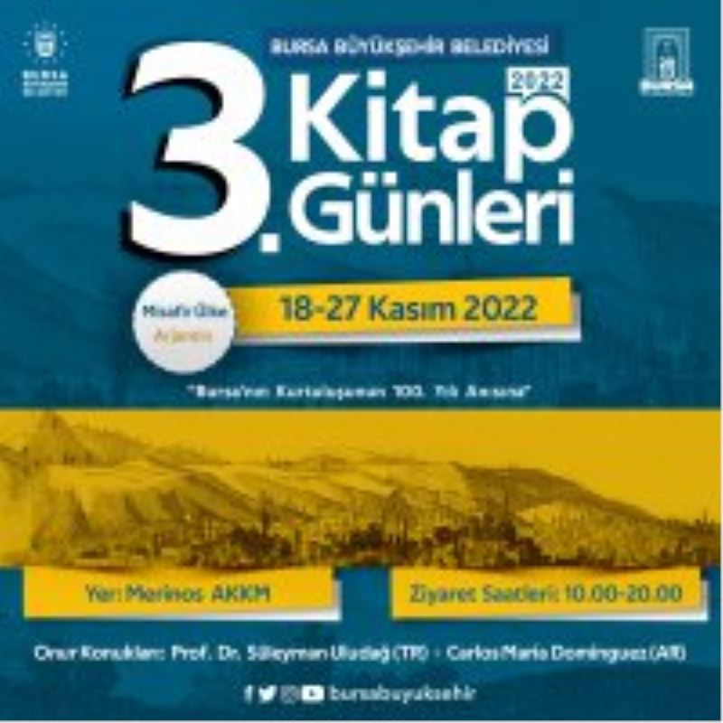 Bursa’da 3. kitap şöleni başlıyor