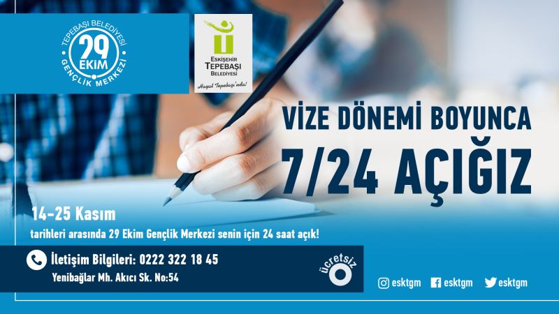 ÖĞRENCİLER İÇİN VİZE DÖNEMİ BOYUNCA AÇIK OLACAK