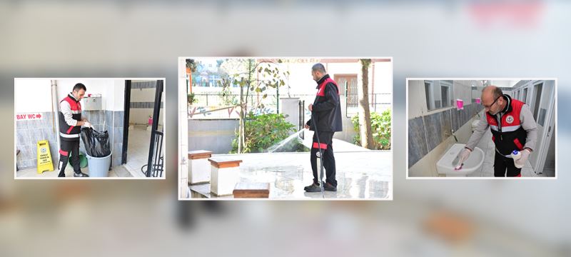 ACİL TEMİZLİK TİMİ KESİNTİSİZ GÖREVE DEVAM EDİYOR