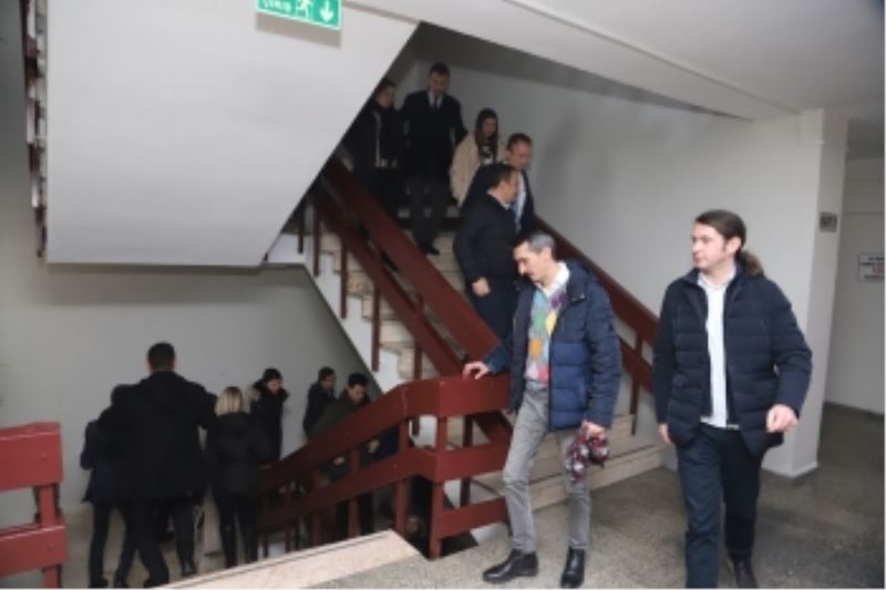 BÜYÜKŞEHİR BELEDİYESİ’NDE YANGIN TATBİKATI