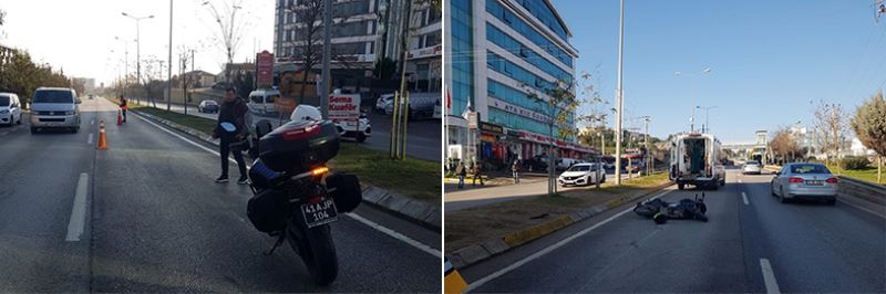 Yaralı sürücüye ilk müdahale Büyükşehir Zabıtasından