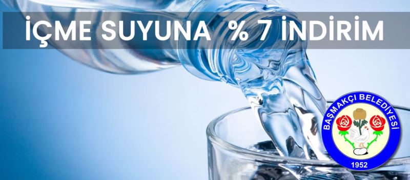 İçme Suyuna % 7 indirim