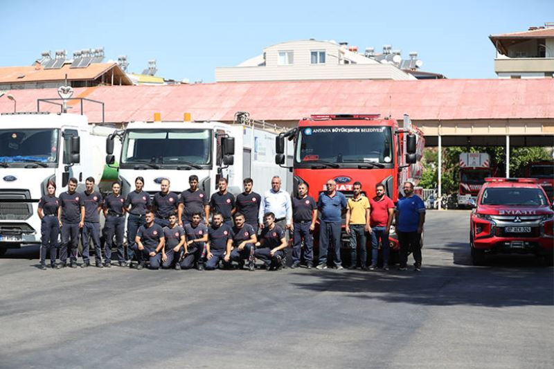 Antalya Büyükşehir’den  Mersin’e itfaiye desteği