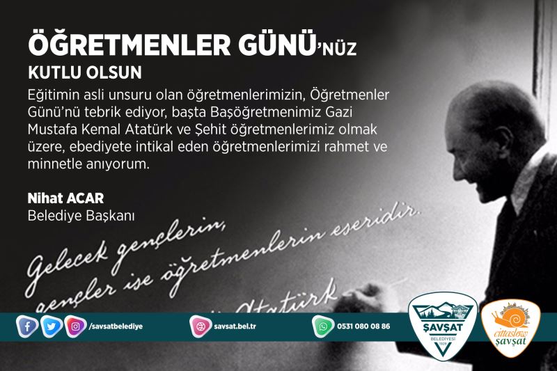 Belediye Başkanımız Sayın Nihat Acar 24 Kasım Öğretmenler Günü Mesajı Yayınladı