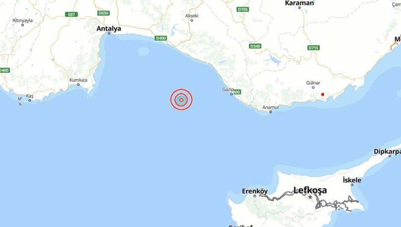 ALANYA’DA 3.8 BÜYÜKLÜĞÜNDE DEPREM
