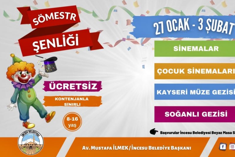 İncesu Belediyesinden Çocuklara Yarı Yıl Tatili, Karne Hediyesi...????