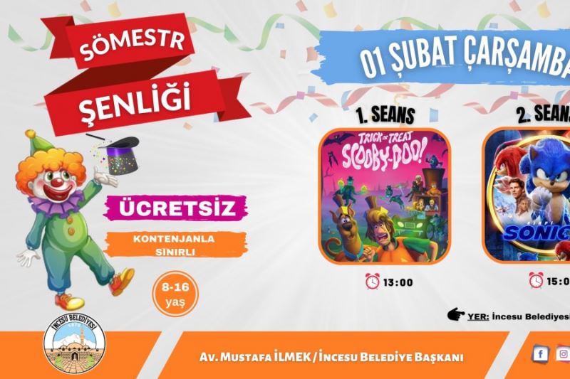 İncesu Belediyesinden Çocuklara Yarı Yıl Tatili,