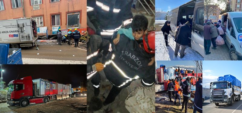 TRABZON TÜM İMKÂNLARIYLA DEPREM BÖLGESİNDE