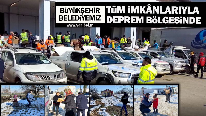 BÜYÜKŞEHİR BELEDİYEMİZ TÜM İMKÂNLARIYLA DEPREM BÖLGESİNDE
