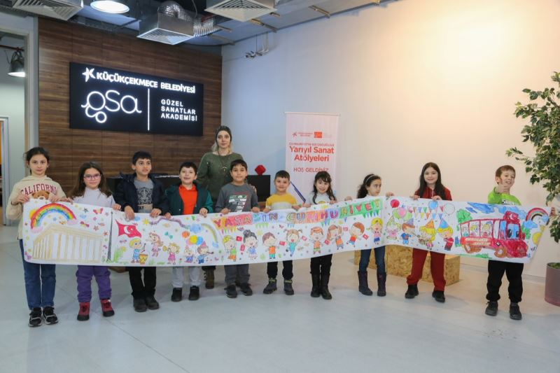 CUMHURİYET’İN 100 ÇOCUĞU İLE YARIYIL SANAT ATÖLYELERİ DÜZENLENDİ