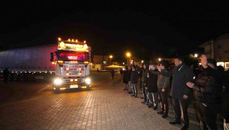 KAŞ’TAN 9 YARDIM TIRI DUALARLA DEPREM BÖLGESİNE UĞURLANDI