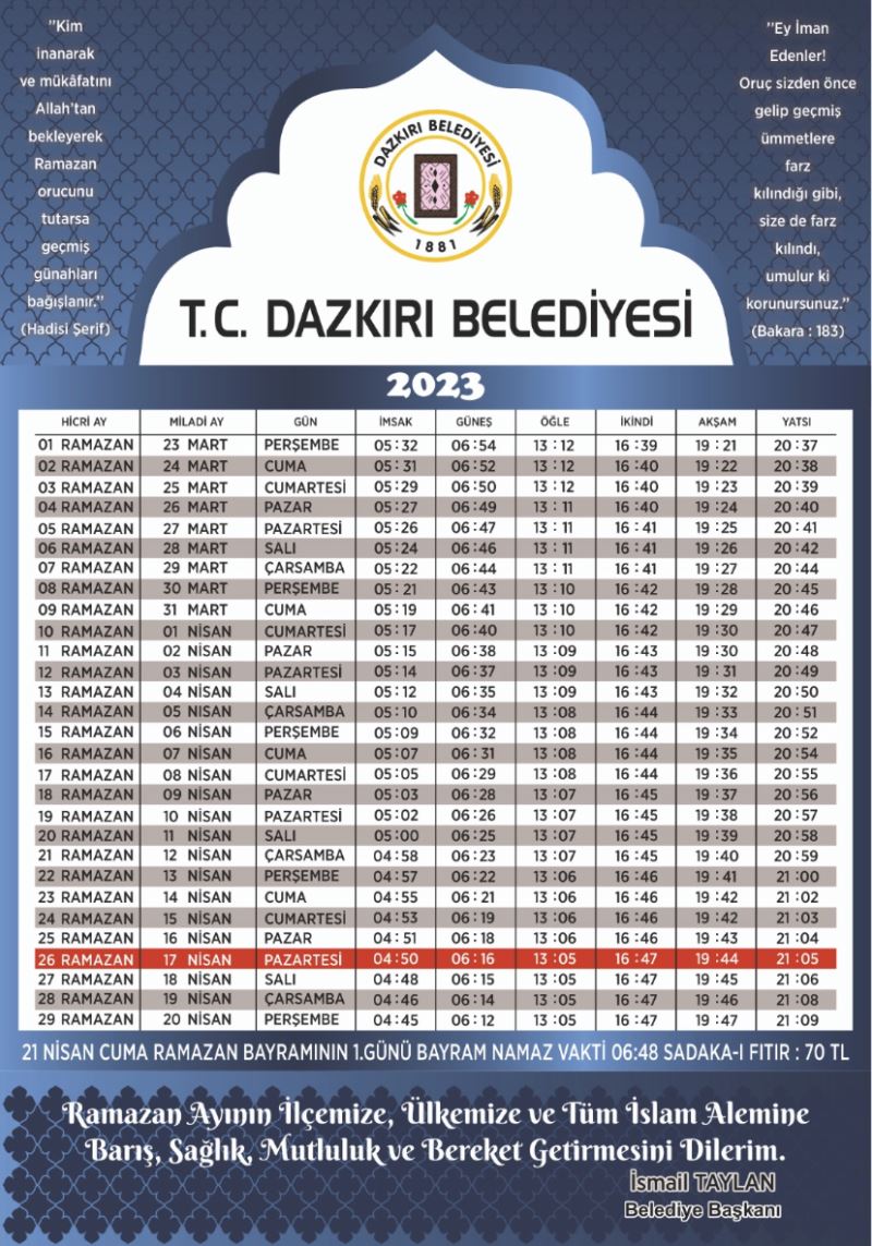 HOŞ GELDİN ŞEHR-İ RAMAZAN