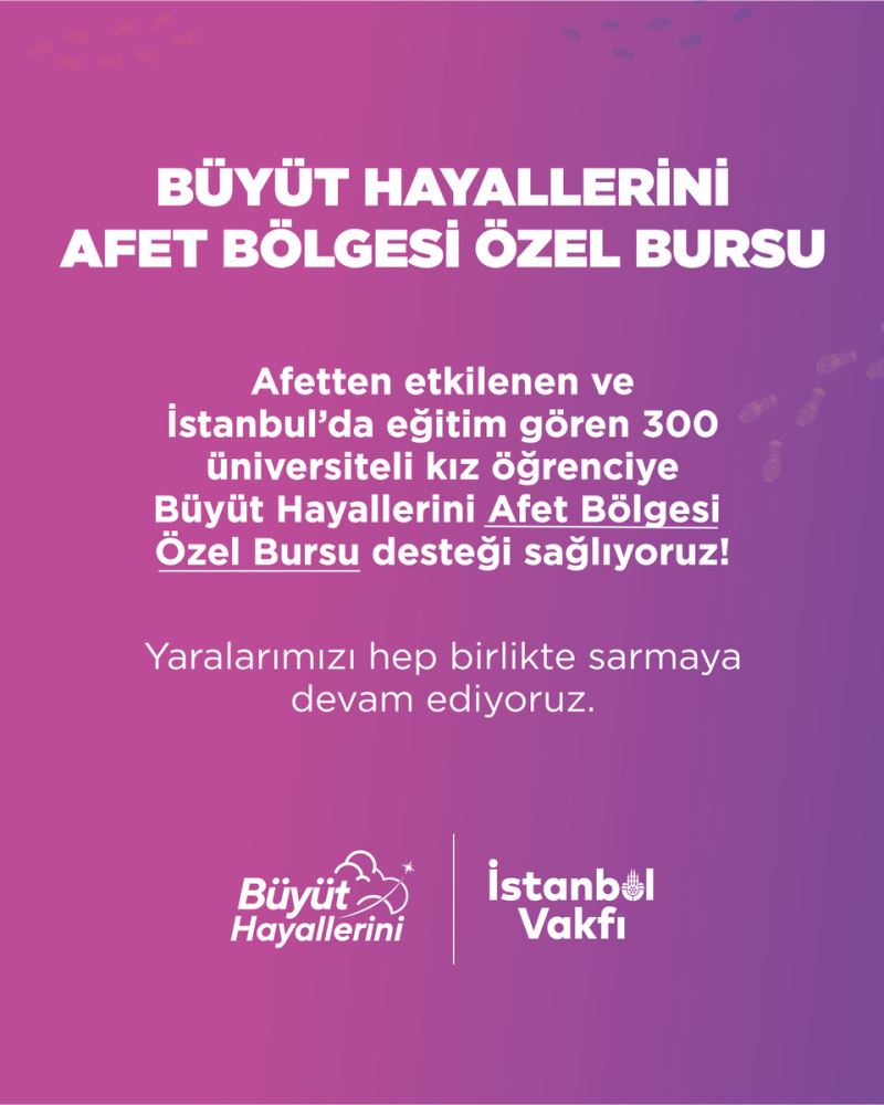 DEPREMZEDE KIZ ÖĞRENCİLERE BURS