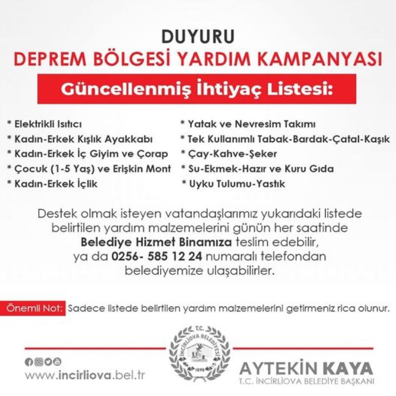 Güncel İhtiyaç Listesi