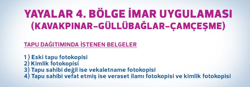 Tapu Dağıtımında İstenen Belgeler
