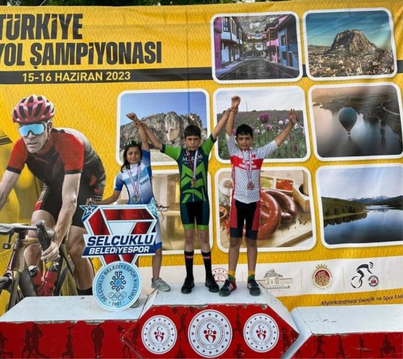 MERAM BELEDİYESPORLU MİNİK MUHAMMET’TEN İKİ ŞAMPİYONLUK BİRDEN