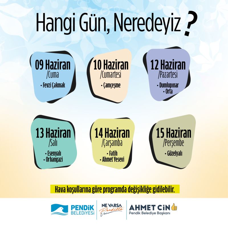 Kurban Bayramı öncesi “Toplu Çalışma Programı” başladı