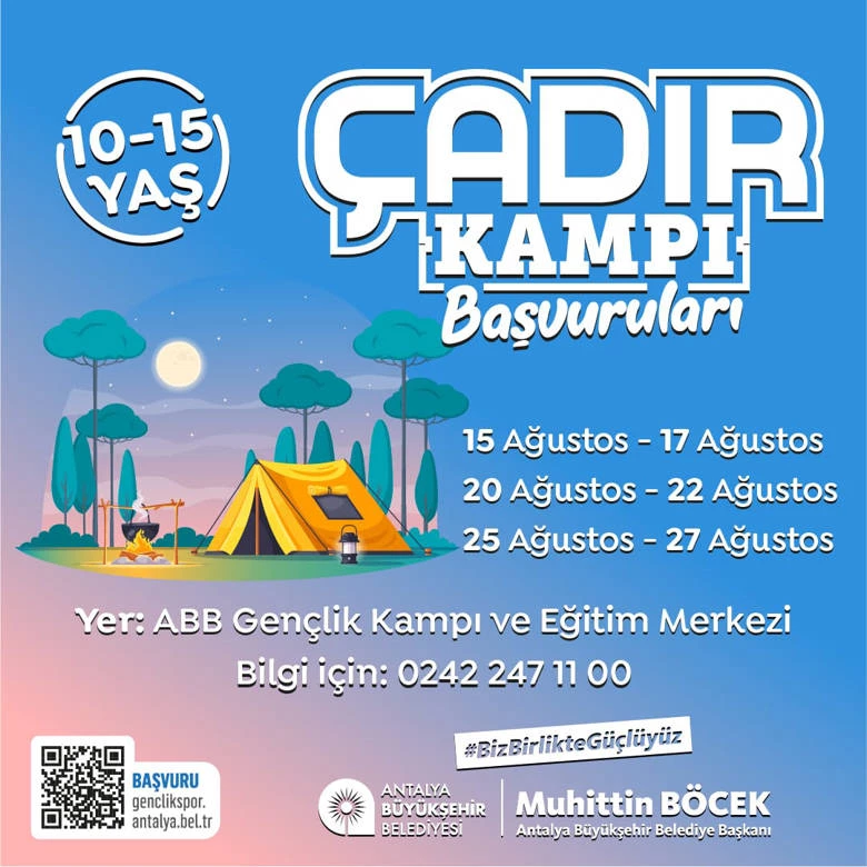 Büyükşehir’den Yaz ve Çadır Kampı