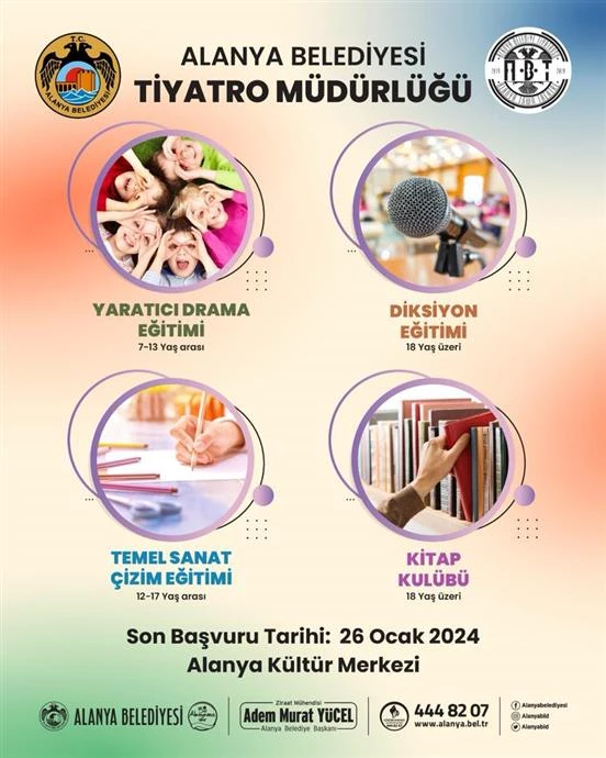 ALANYA BELEDİYESİ EĞİTİM KURSLARI BAŞLIYOR