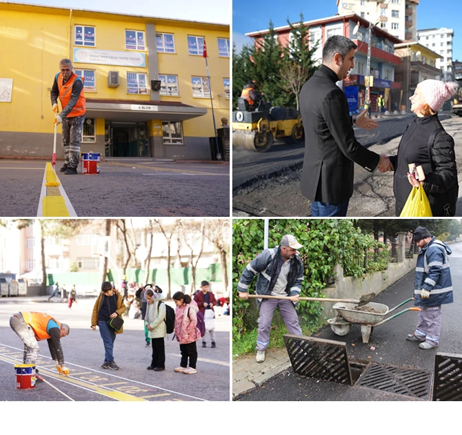 FEN İŞLERİ EKİPLERİNDEN KARTAL’DA YOĞUN MESAİ