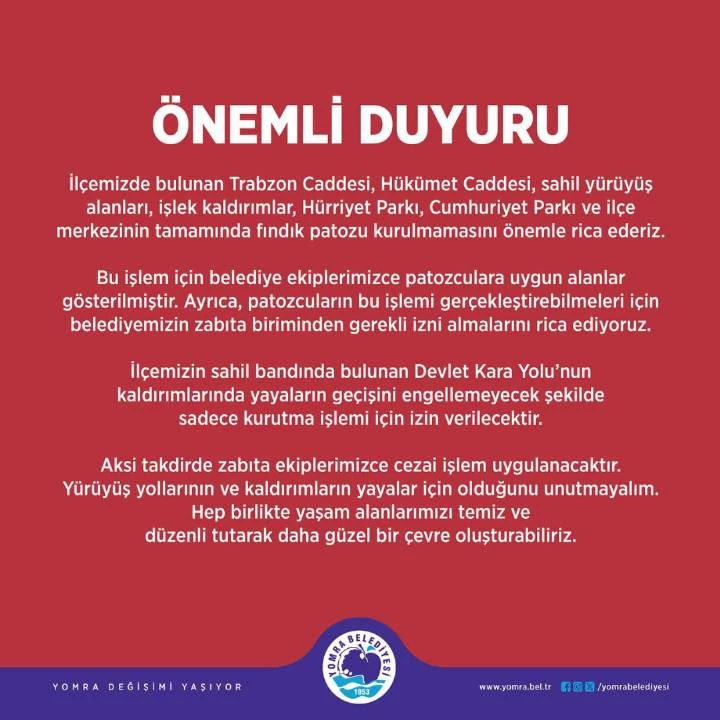 ÖNEMLİ DUYURU