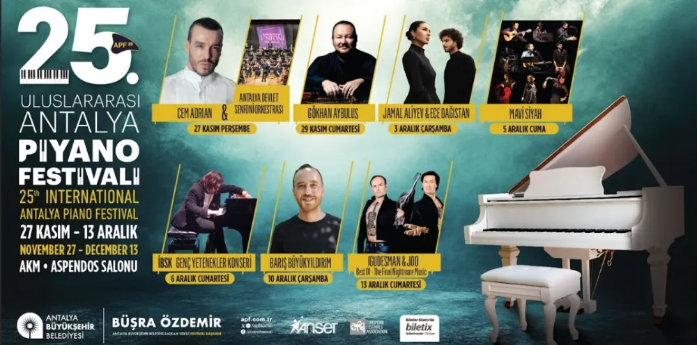 ANTALYA’NIN ÇEYREK ASRA ULAŞAN ‘PİYANO FESTİVALİ’ 27 KASIM’DA BAŞLIYOR
