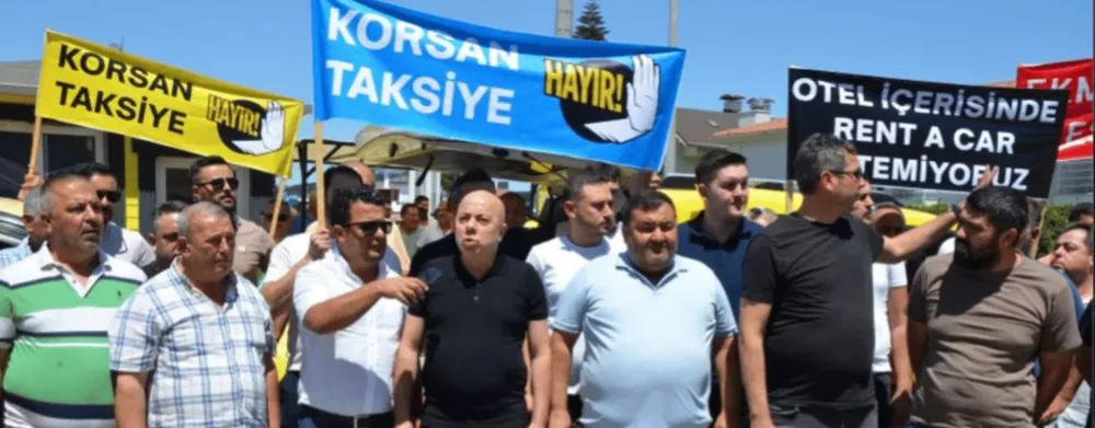 ANTALYA BELEK’TE TAKSİCİLER KONTAK KAPATTI.. ‘KORSANA MÜSADE ETMEYECEĞİZ’