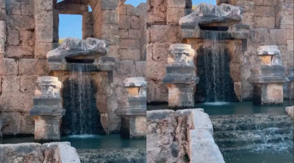 PERGE ANTİK KENTİ’NDE ‘KESTROS ÇEŞMESİ’ YENİDEN VİRAL OLDU